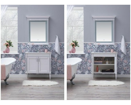 Тумба с раковиной Aquanet Селена 105 233695 Белая Патина серебро