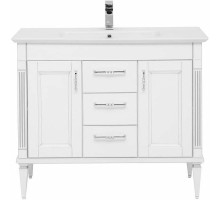 Тумба с раковиной Aquanet Селена 105 233694 Белая Патина серебро