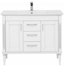 Тумба с раковиной Aquanet Селена 105 233694 Белая Патина серебро