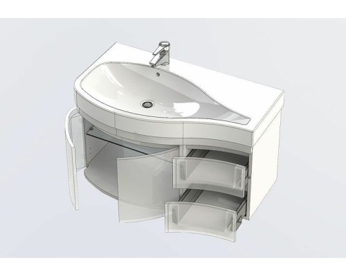Тумба с раковиной Aquanet Сопрано 95 L 212998 подвесная Белая