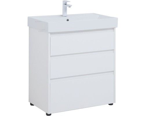 Тумба под раковину Aquanet Nova Lite 75 302472 Белый глянец