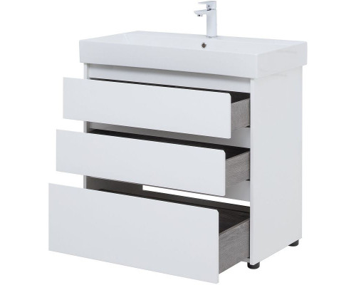 Тумба под раковину Aquanet Nova Lite 85 302475 Белый глянец