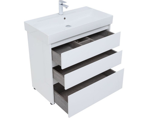 Тумба под раковину Aquanet Nova Lite 85 302475 Белый глянец