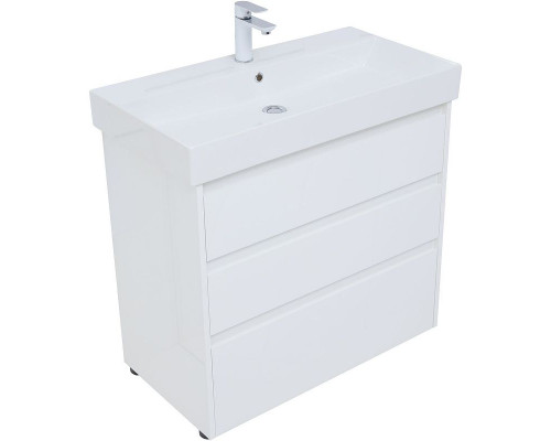 Тумба под раковину Aquanet Nova Lite 85 302475 Белый глянец
