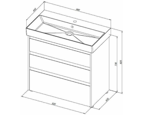 Тумба под раковину Aquanet Nova Lite 85 302477 Дуб рустикальный