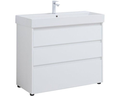 Тумба под раковину Aquanet Nova Lite 100 302478 Белый глянец