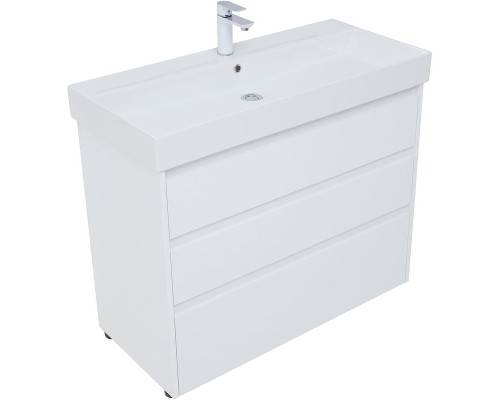Тумба под раковину Aquanet Nova Lite 100 302478 Белый глянец