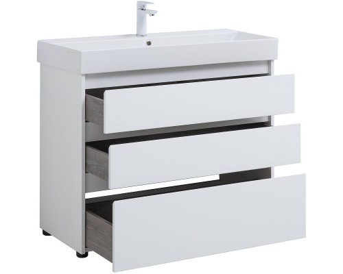 Тумба под раковину Aquanet Nova Lite 100 302478 Белый глянец