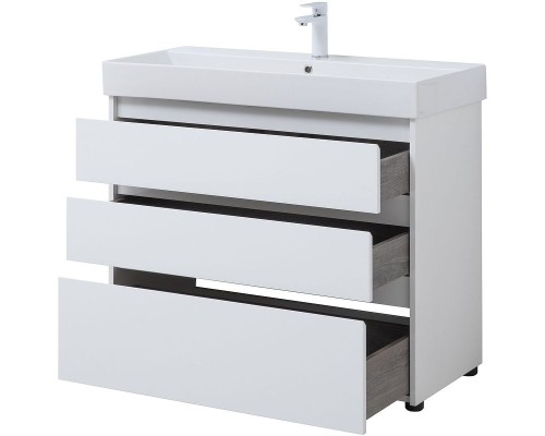 Тумба под раковину Aquanet Nova Lite 100 302478 Белый глянец