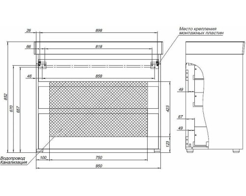 Тумба под раковину Aquanet Nova Lite 100 302480 Дуб рустикальный