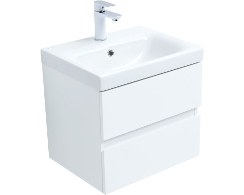 Тумба под раковину Aquanet Беркли 50 302347 подвесная Белый глянец