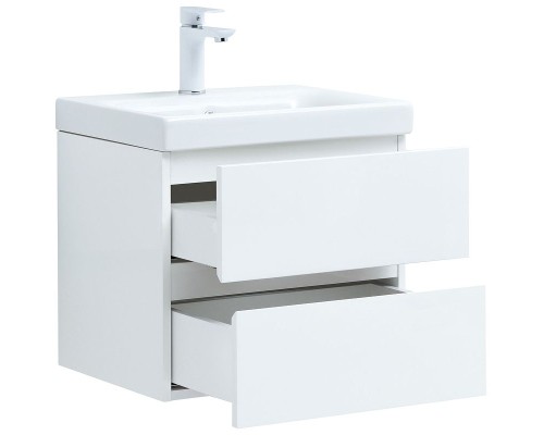 Тумба под раковину Aquanet Беркли 50 302347 подвесная Белый глянец