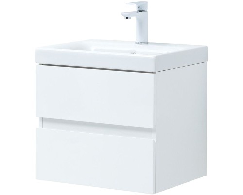 Тумба под раковину Aquanet Беркли 50 302347 подвесная Белый глянец