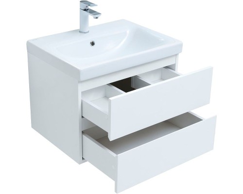 Тумба под раковину Aquanet Беркли 60 302349 подвесная Белый глянец