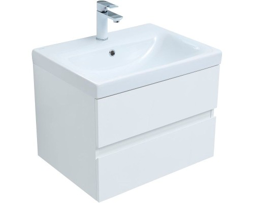 Тумба под раковину Aquanet Беркли 60 302349 подвесная Белый глянец