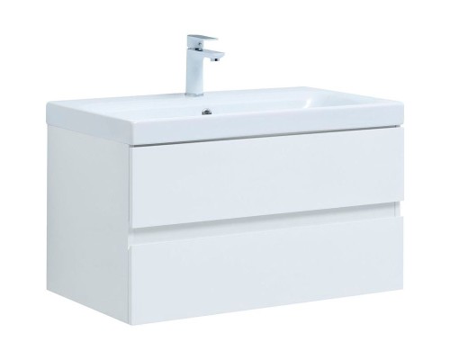 Тумба под раковину Aquanet Беркли 80 302351 подвесная Белый глянец