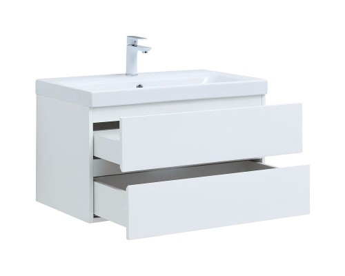 Тумба под раковину Aquanet Беркли 80 302351 подвесная Белый глянец