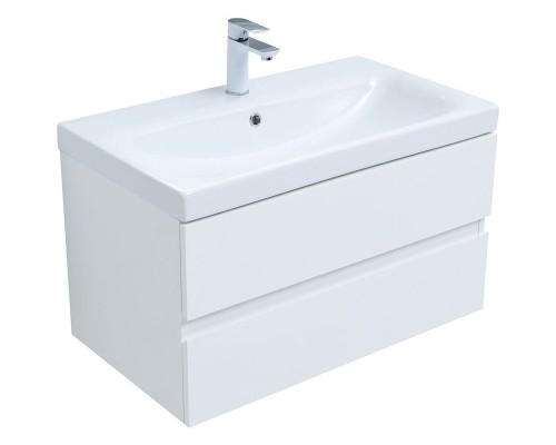 Тумба под раковину Aquanet Беркли 80 302351 подвесная Белый глянец