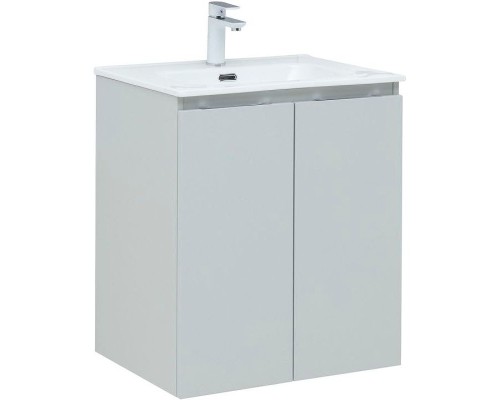 Тумба под раковину Aquanet Алвита New 60 277524 подвесная Серая матовая
