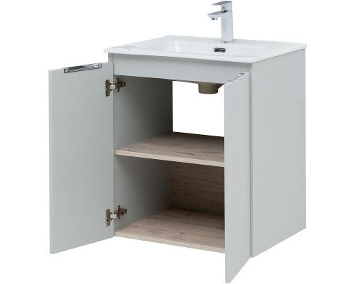 Тумба под раковину Aquanet Алвита New 60 277524 подвесная Серая матовая