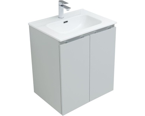 Тумба под раковину Aquanet Алвита New 60 277524 подвесная Серая матовая