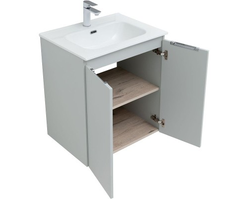 Тумба под раковину Aquanet Алвита New 60 277524 подвесная Серая матовая