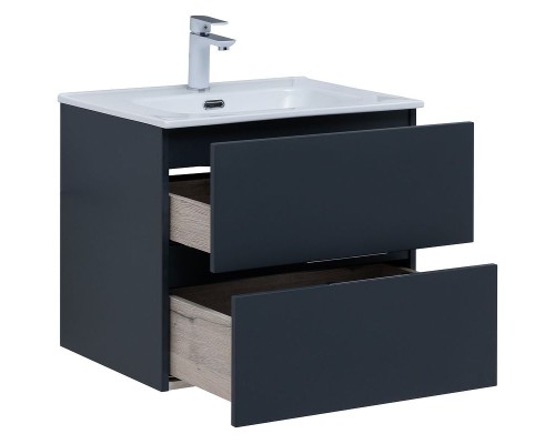 Тумба под раковину Aquanet Алвита New 60 277511 подвесная Антрацит