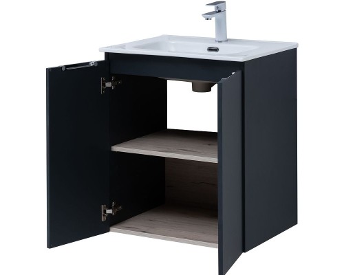 Тумба под раковину Aquanet Алвита New 60 277523 подвесная Антрацит