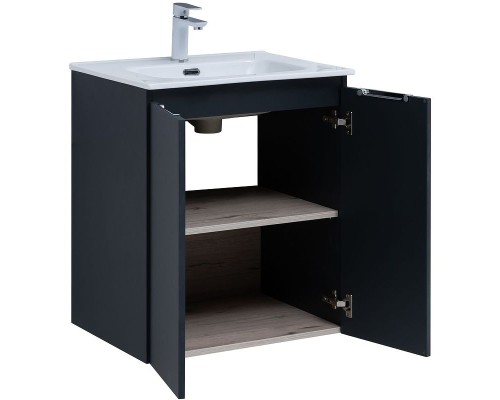Тумба под раковину Aquanet Алвита New 60 277523 подвесная Антрацит