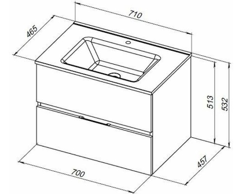 Тумба под раковину Aquanet Алвита New 70 303909 подвесная Белая матовая