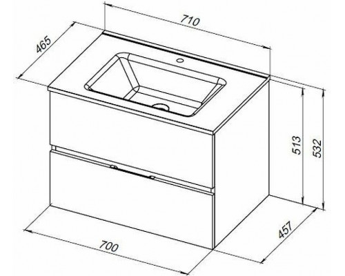 Тумба под раковину Aquanet Алвита New 70 303908 подвесная Антрацит
