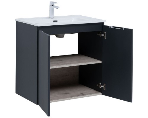 Тумба под раковину Aquanet Алвита New 70 303904 подвесная Антрацит