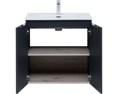 Тумба под раковину Aquanet Алвита New 70 303904 подвесная Антрацит