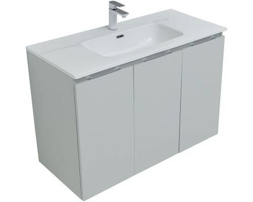 Тумба под раковину Aquanet Алвита New 100 277532 подвесная Серая матовая
