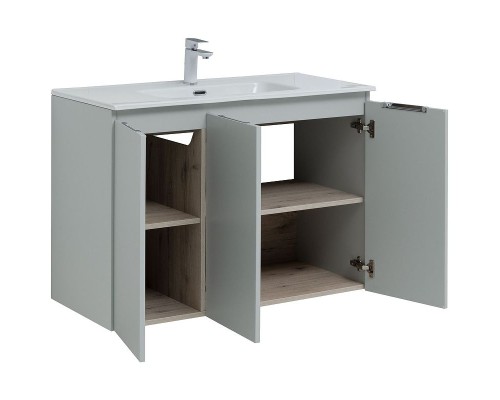 Тумба под раковину Aquanet Алвита New 100 277532 подвесная Серая матовая