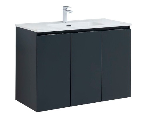 Тумба под раковину Aquanet Алвита New 100 277531 подвесная Антрацит