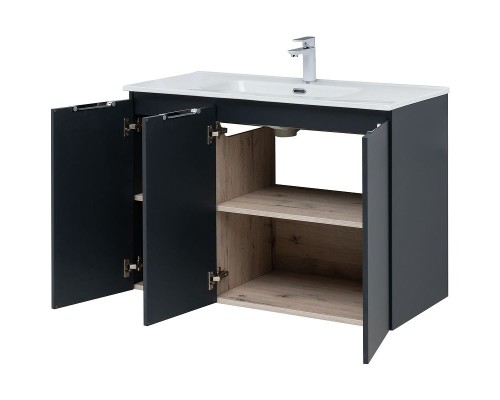 Тумба под раковину Aquanet Алвита New 100 277531 подвесная Антрацит
