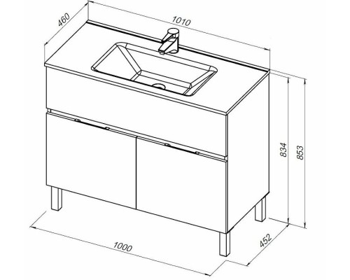 Тумба под раковину Aquanet Алвита New 100 277555 Антрацит