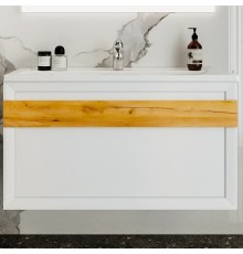 Тумба под раковину Бриклаер Берлин 100 4627125416095 подвесная Белый глянец