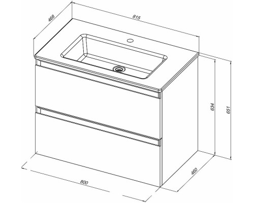 Тумба под раковину Allen Brau Eclipse 80 1.E1002.AM подвесная Антрацит матовый