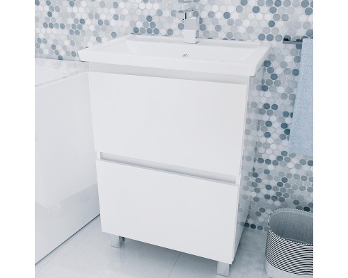Тумба под раковину 1MarKa New Aris 60Н Ц0000019917 Белый глянец