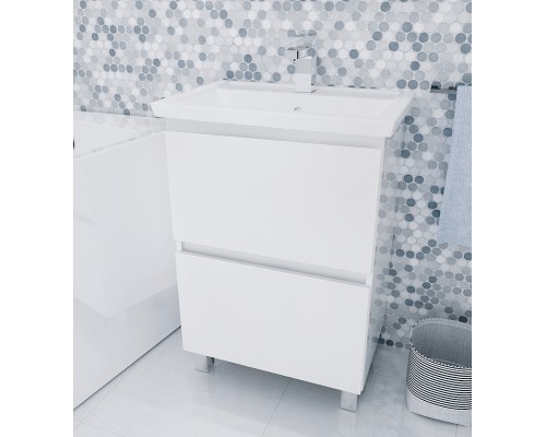 Тумба под раковину 1MarKa New Aris 60Н Ц0000019917 Белый глянец