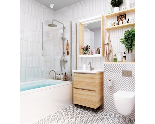 Тумба под раковину 1MarKa New Aris 60П Ц0000014411 подвесная Дуб Сонома