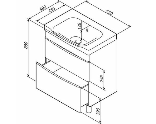 Тумба под раковину AM.PM Like 65 M80FSX0652WG Белая