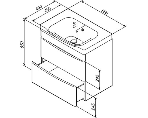 Тумба под раковину AM.PM Like 65 M80FHX0652WG подвесная Белая