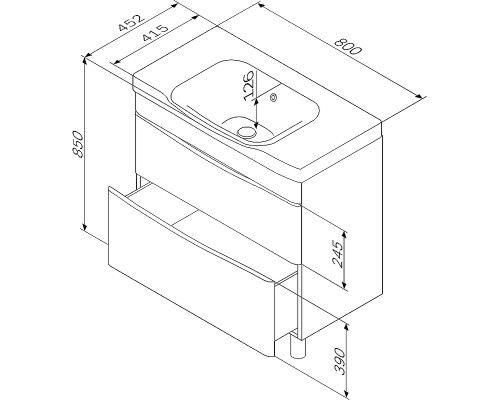 Тумба под раковину AM.PM Like 80 M80FSX0802WG Белая