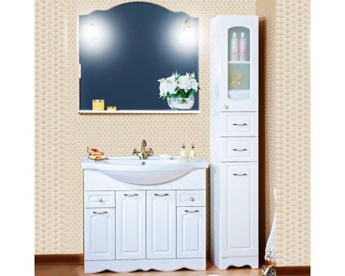 Тумба под раковину Бриклаер Анна 100 4627125411434 Белая глянцевая