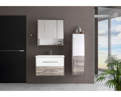 Тумба под раковину Style Line Экзотик 80 Plus подвесная Белый Светлое дерево