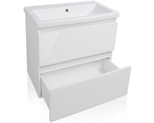 Тумба под раковину Style Line Даймонд 70 Люкс Plus подвесная Белый глянец