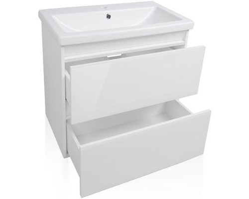 Тумба под раковину Style Line Даймонд 70 Люкс Plus подвесная Белый глянец